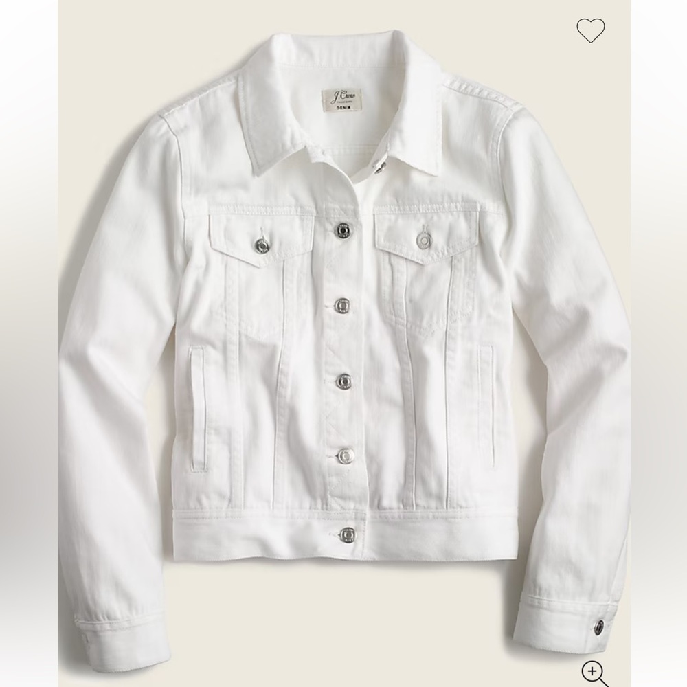 NWT J. Crew White Jean Jacket Classic Denim Style